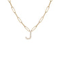 Floating Diamond Minimal Block Letter Pendant - 18K Yellow Gold