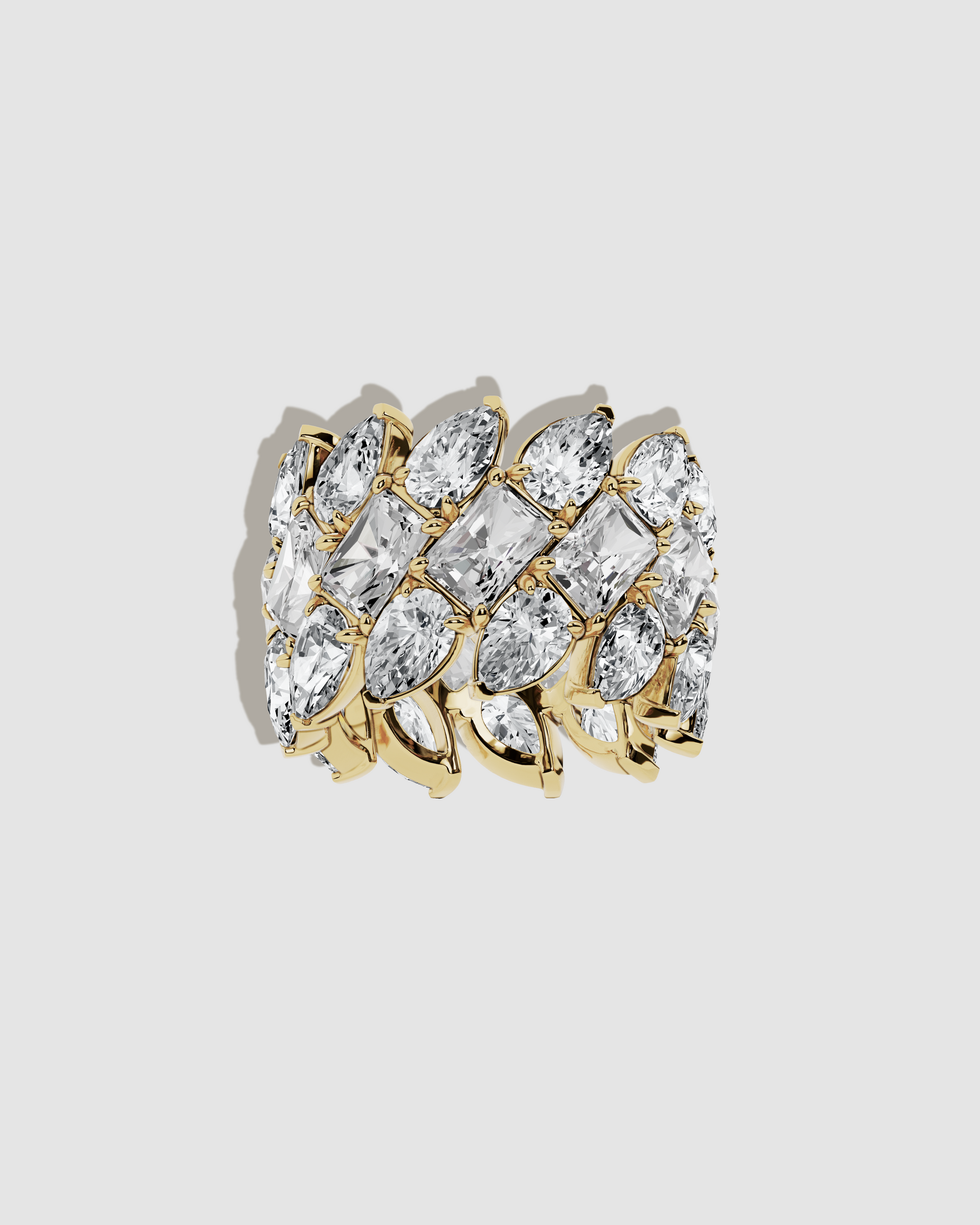 Cluster ring on grey background