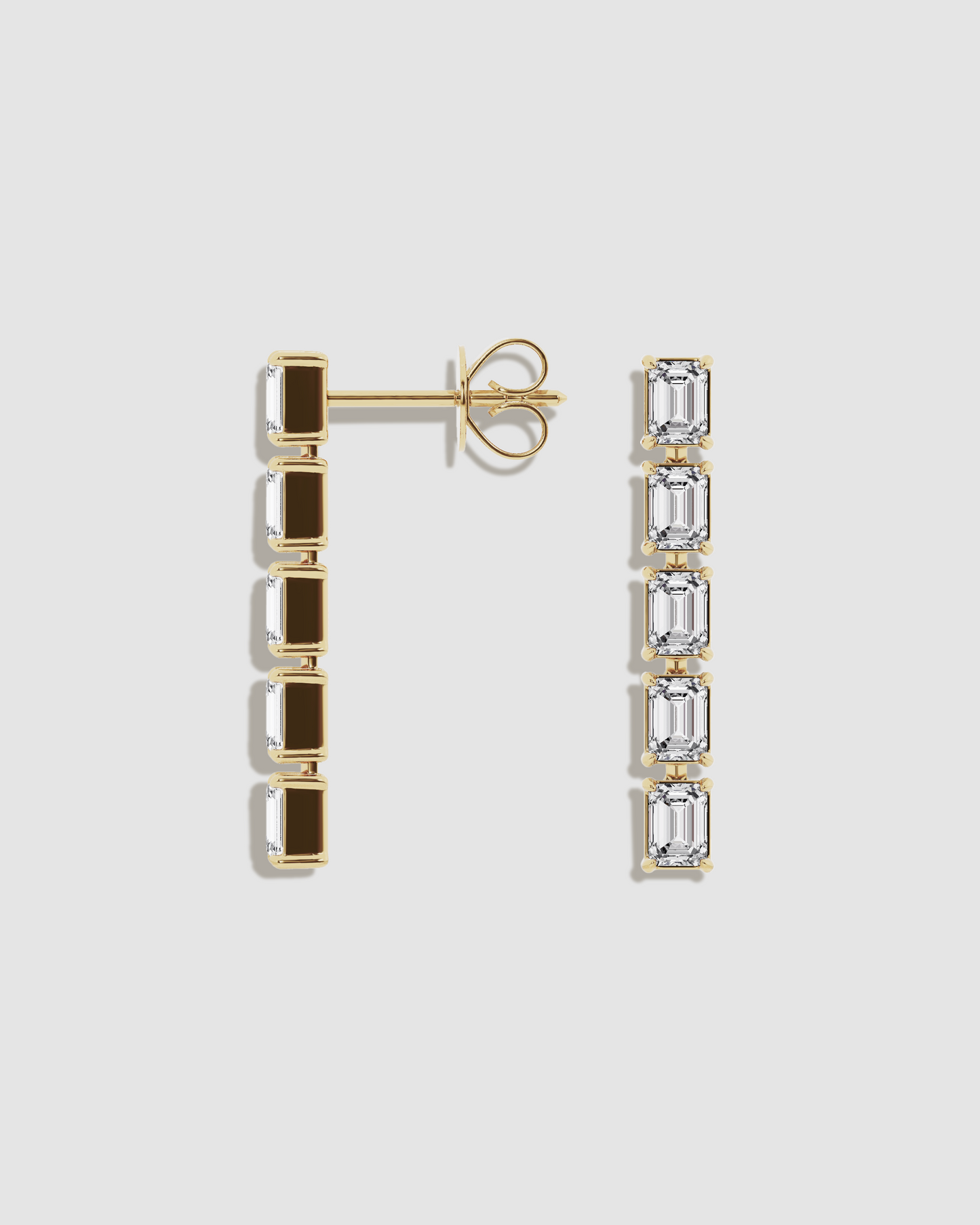 JF Lab - Emerald Cut Long Drop Earrings