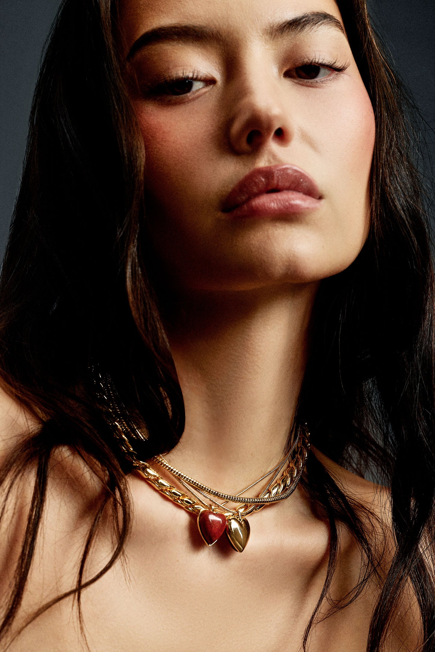 Semi-Precious Small Heart Chain Necklace