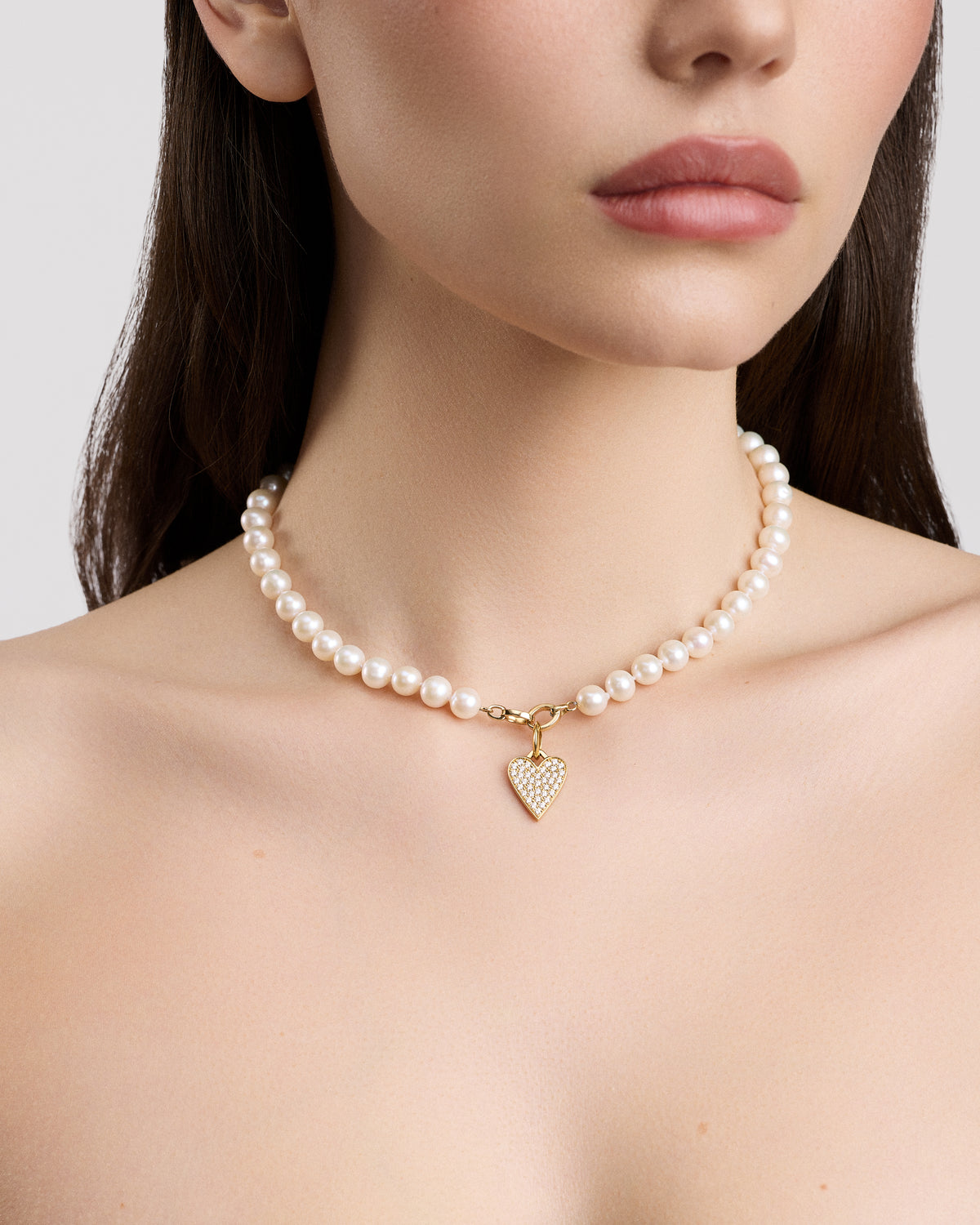 Freshwater Pearl Necklace gold necklace - front view | necklaces for women