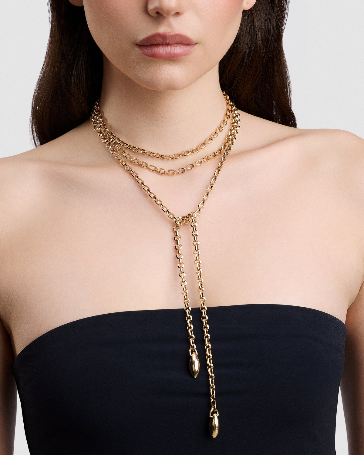 KDH 60" Wrap Necklace necklace - close-up detail | 14k gold necklaces
