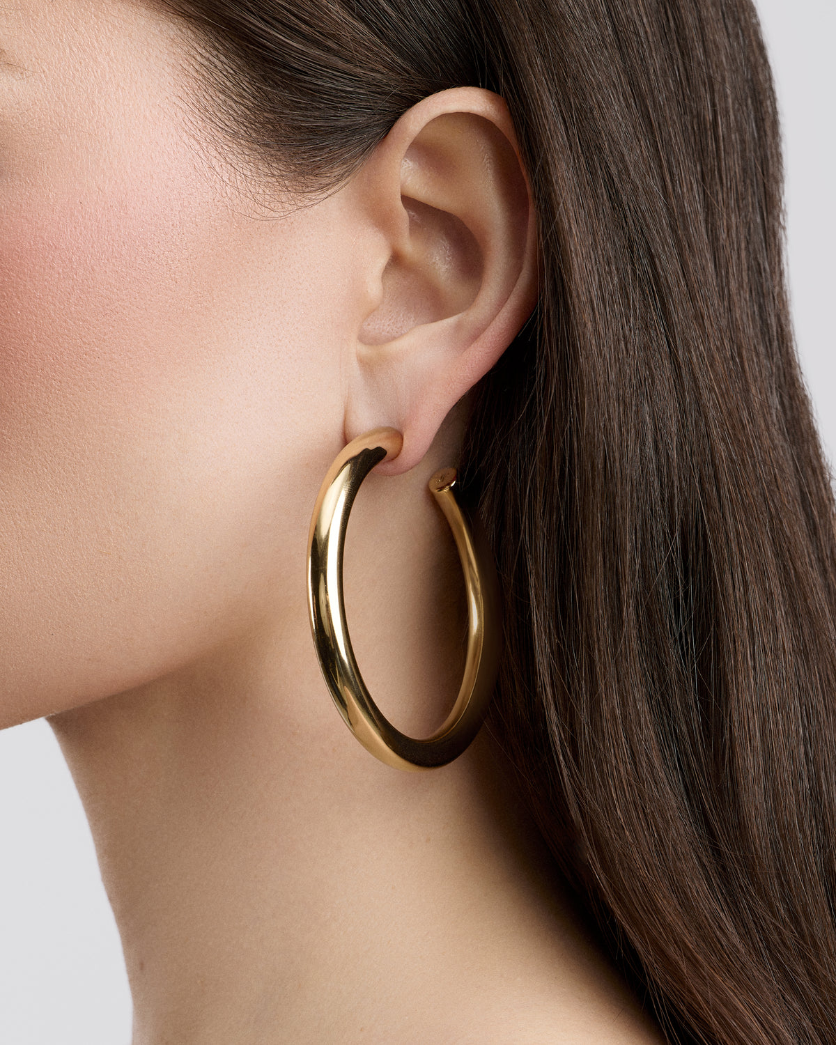 2" Samira Hoops gold earring - product detail shot | hoop earrings