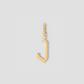 Capital Gothic Letter Charm with Diamond in 18K Yellow Gold
