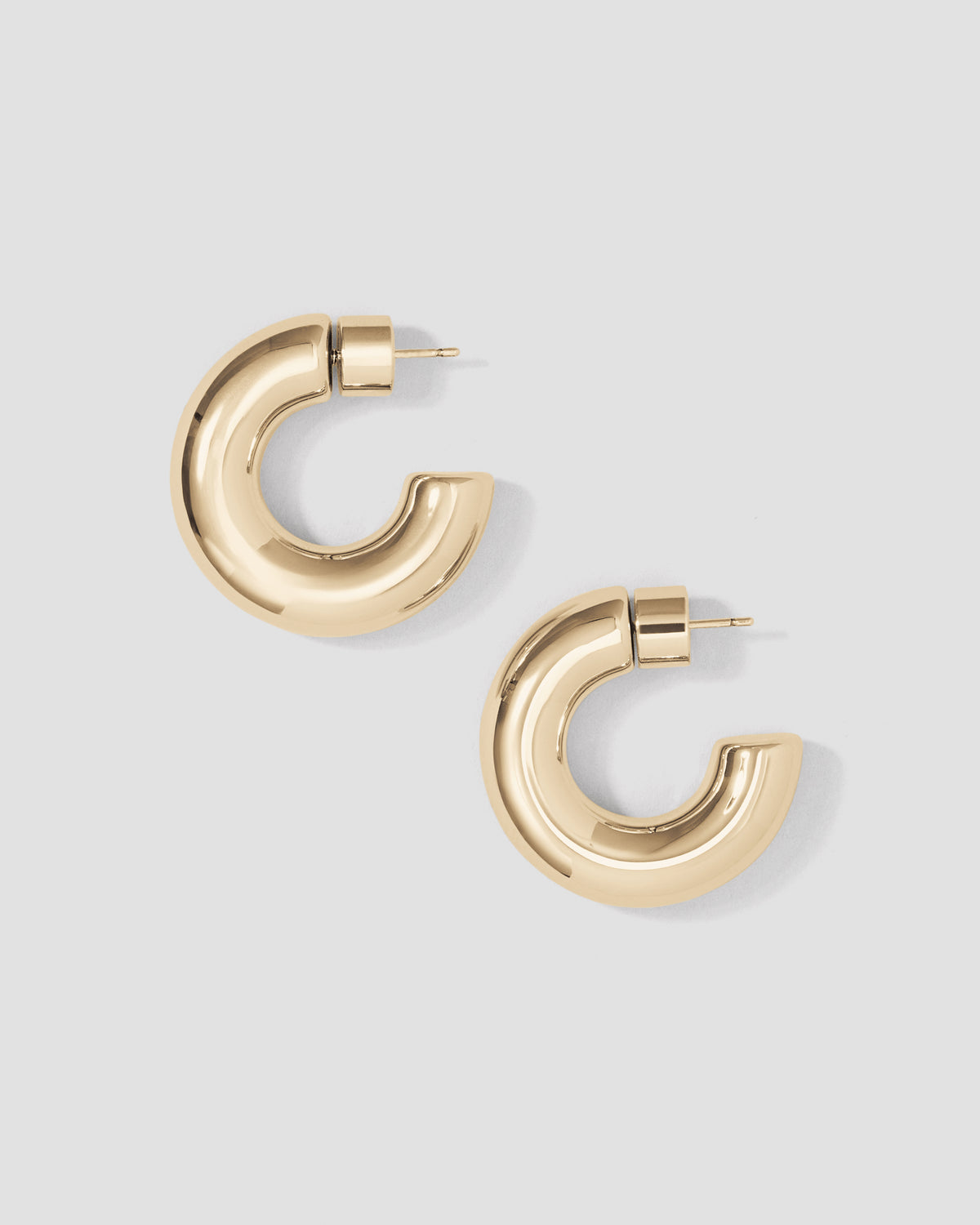 Jamma Micro Huggies earring - front view | gold huggie earrings