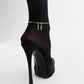 Large Long Link Chain Anklet in 14K Gold