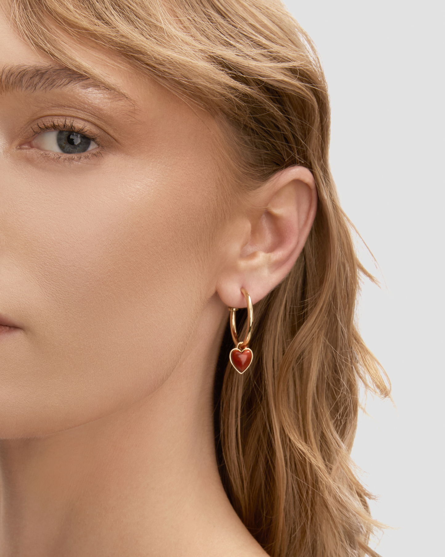 Semi-Precious Convertible Heart Huggies