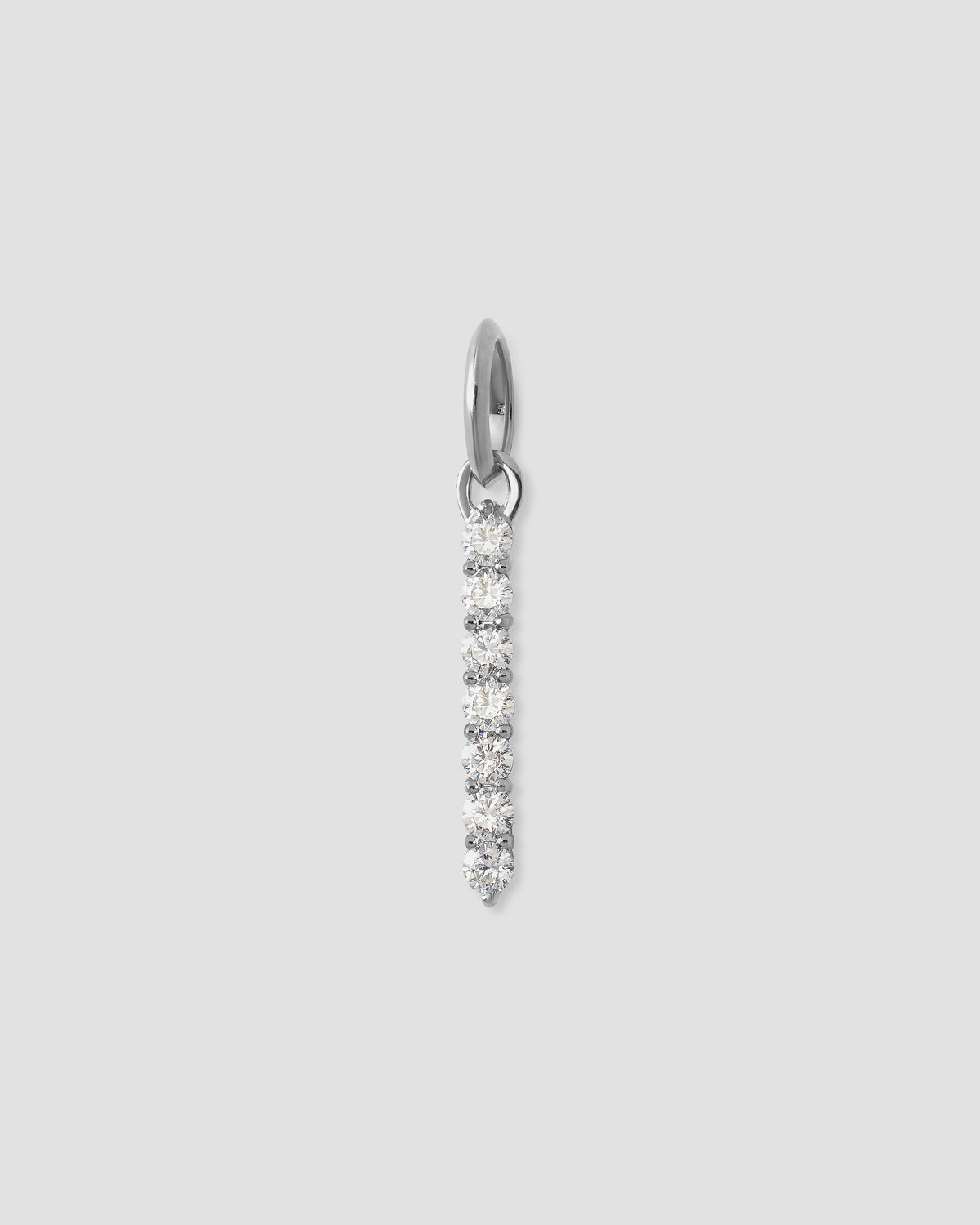 Large Floating Diamond Minimal Block Letter charm - product detail shot | gold charm necklace