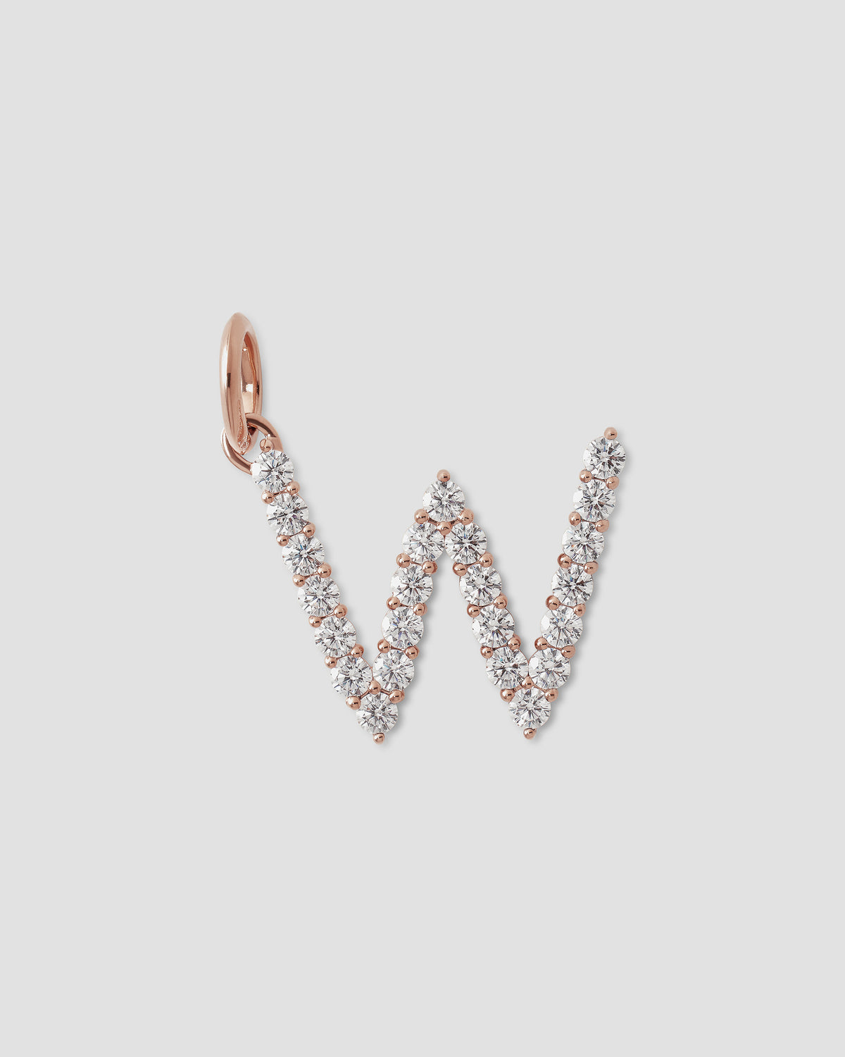 Large Floating Diamond Minimal Block Letter charm - product detail shot | gold charm necklace