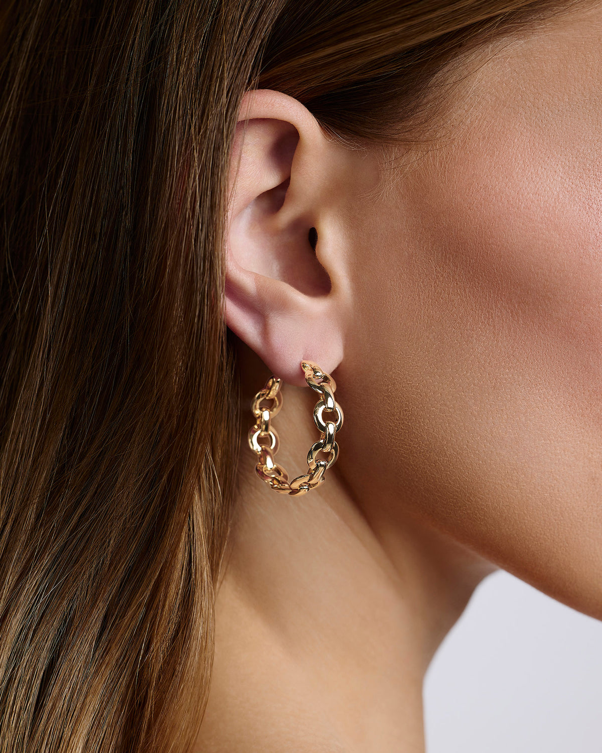1" KDH Mini Hoops earring - close-up detail | small gold hoops