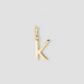 Minimal Block Letter Charm in 14K Yellow Gold