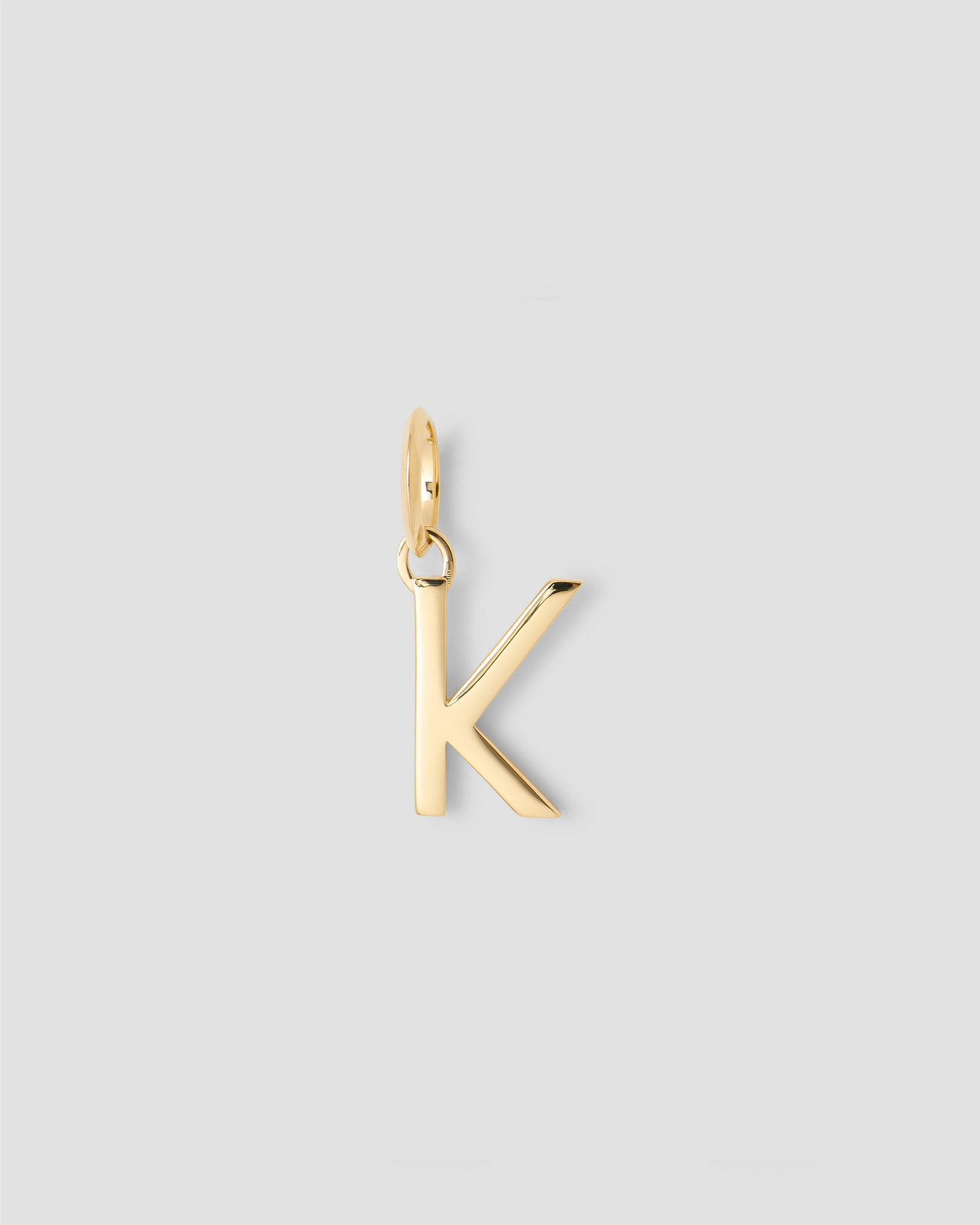 Minimal Block Letter Charm in 14K Yellow Gold