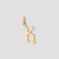 Capital Gothic Letter Charm with Diamond in 18K Yellow Gold