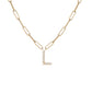 Floating Diamond Minimal Block Letter Pendant - 18K Yellow Gold