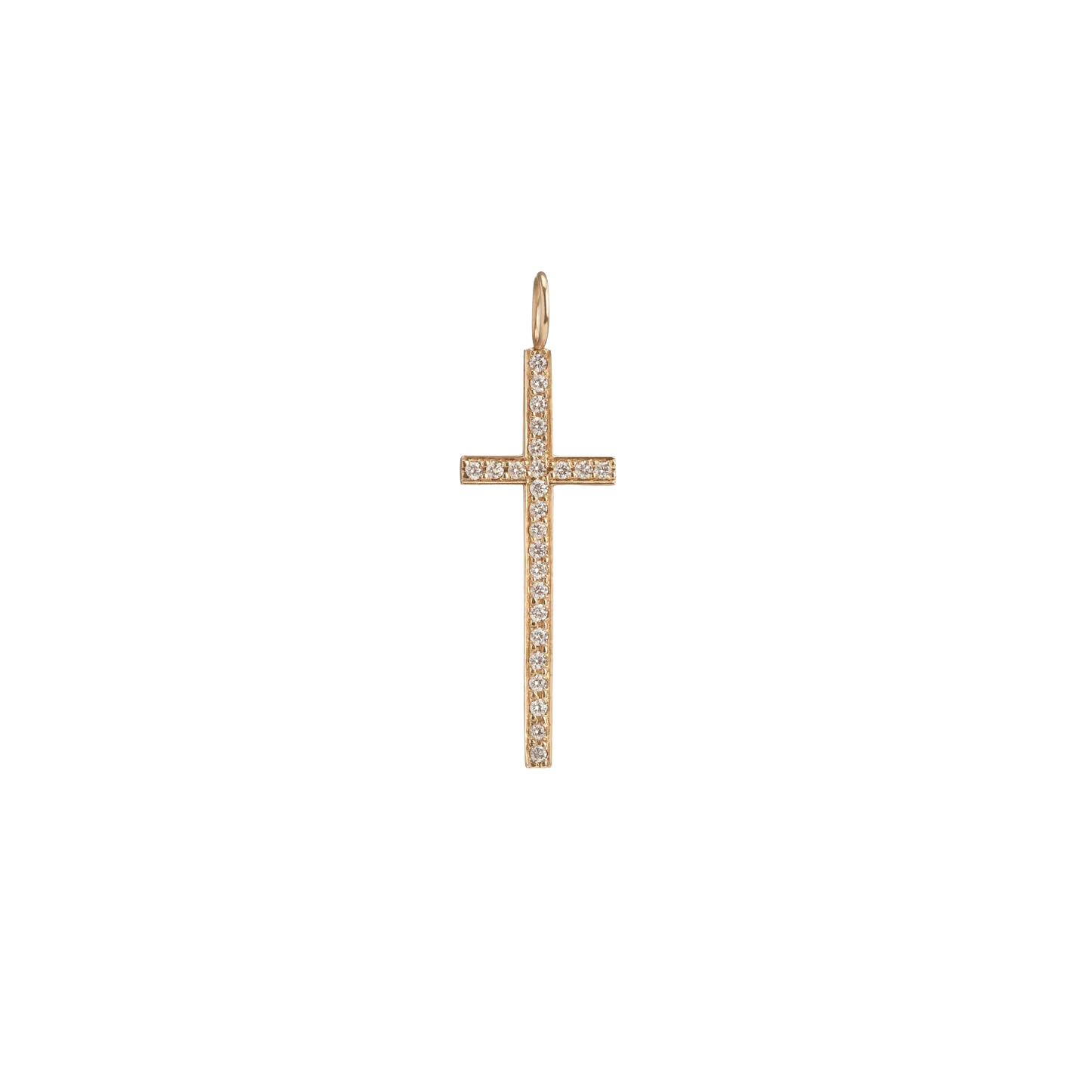 Jennifer Fisher - Large Cross with Pave White Diamonds - Yellow Gold