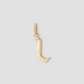 Capital Gothic Letter Charm with Diamond in 18K Yellow Gold