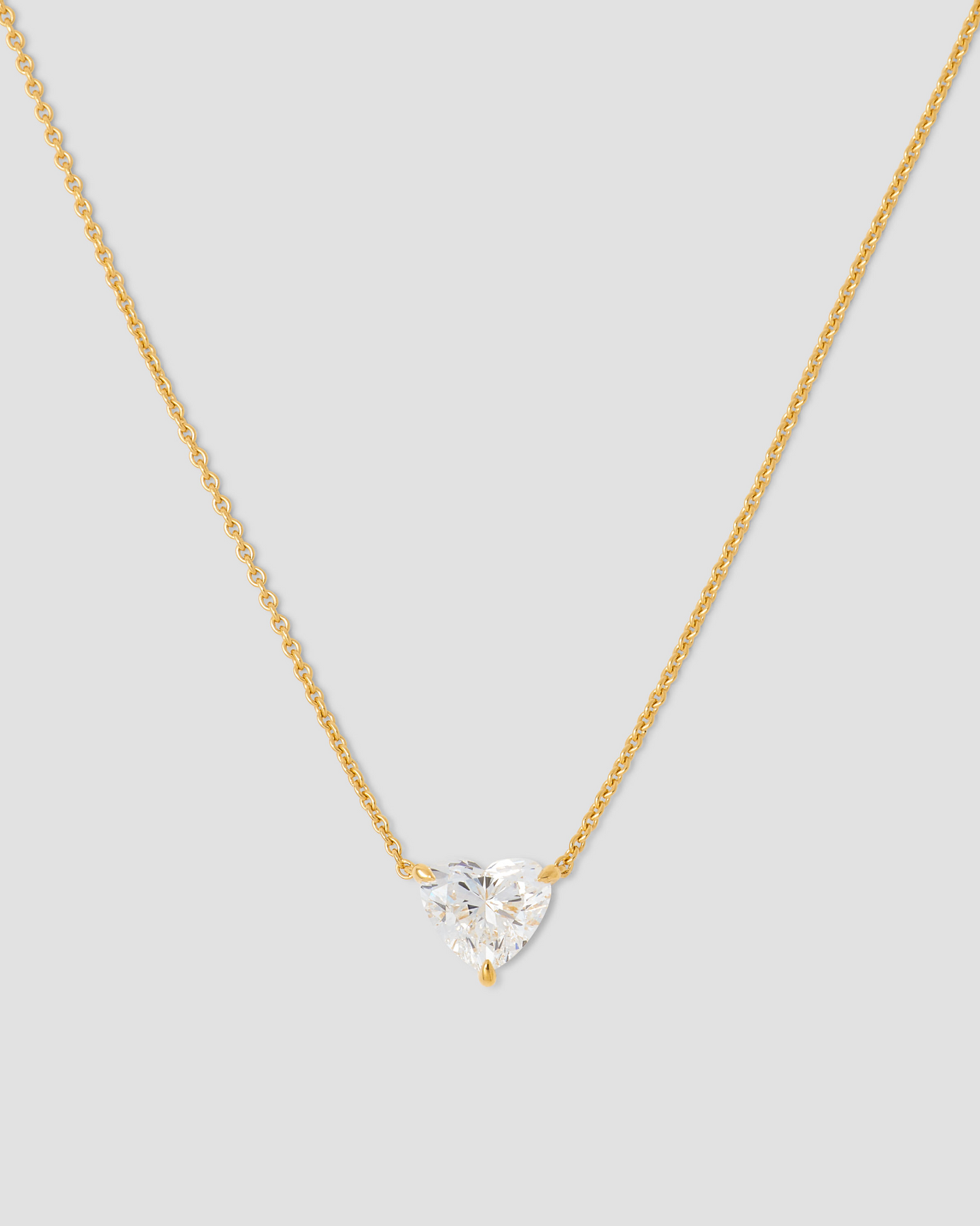 Floating Lab Diamond Heart Pendant Necklace