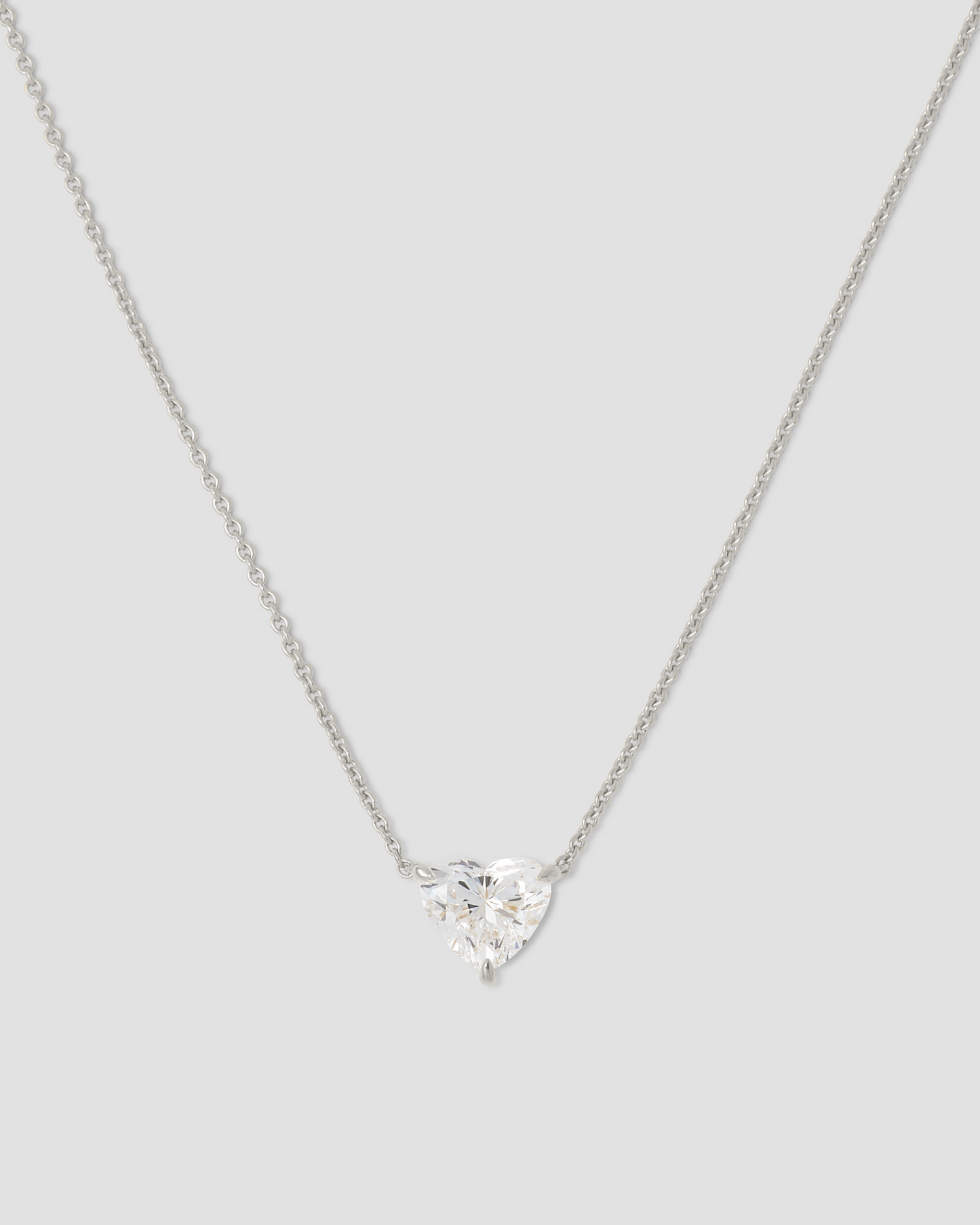 Floating Lab Diamond Heart Pendant Necklace