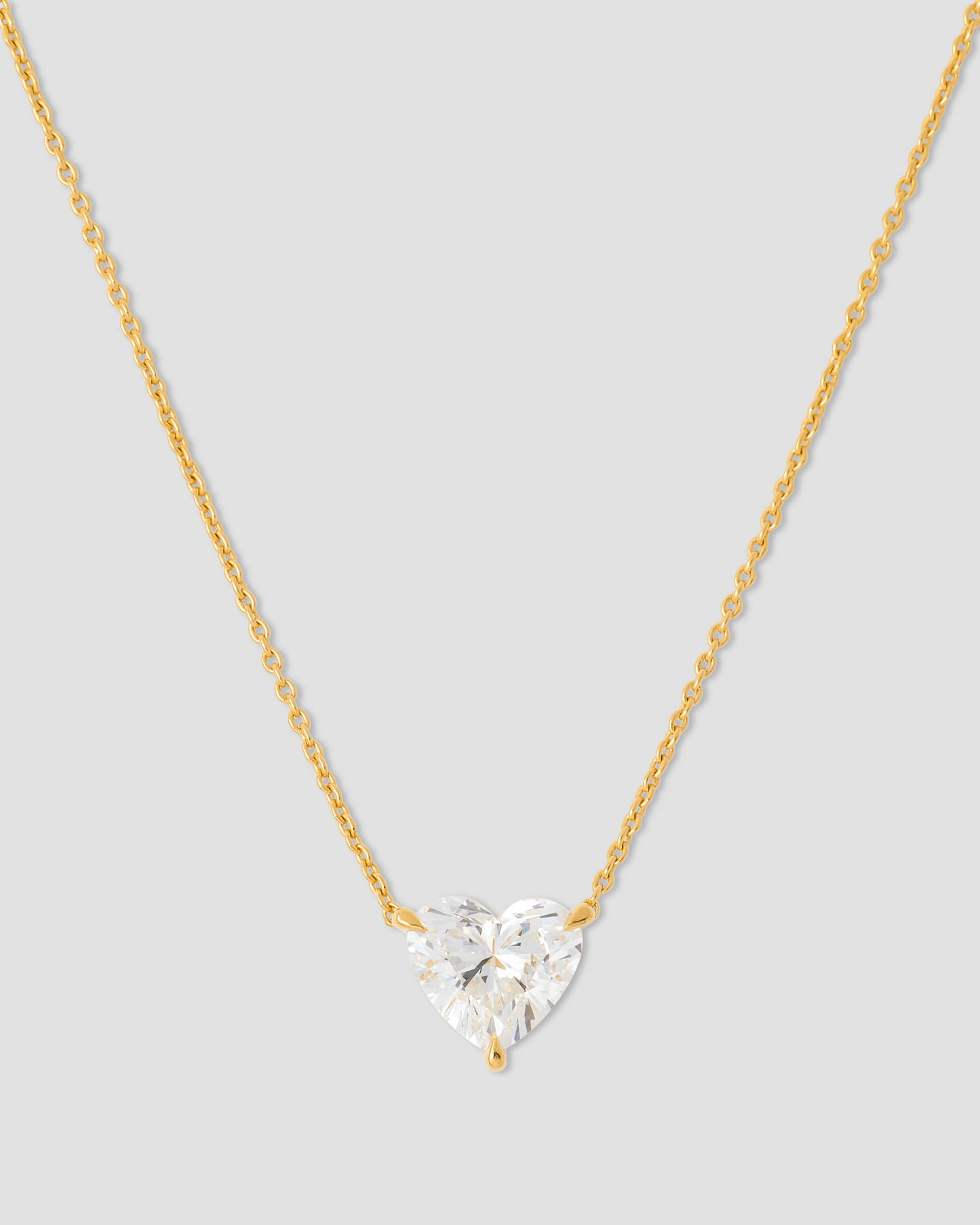 Floating Lab Diamond Heart Pendant Necklace