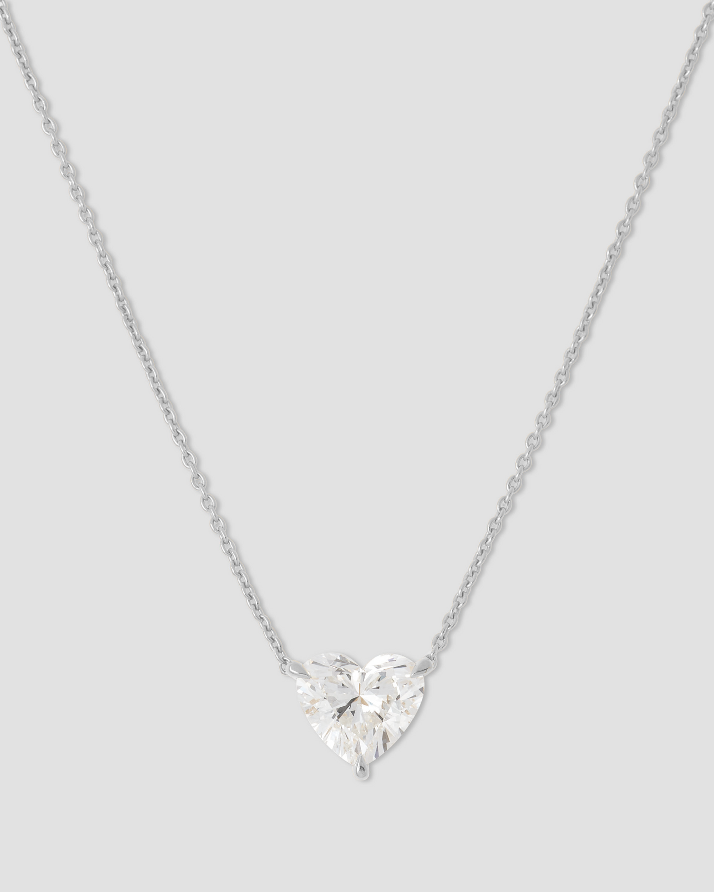 Floating Lab Diamond Heart Pendant Necklace