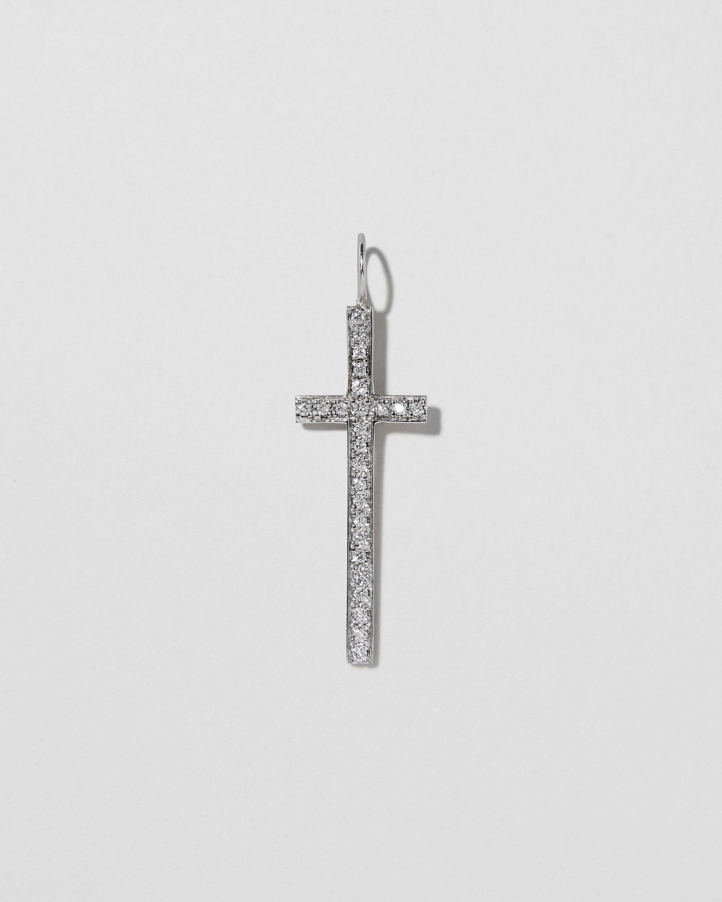 Jennifer Fisher - Large Cross with Pave White Diamonds - White Gold