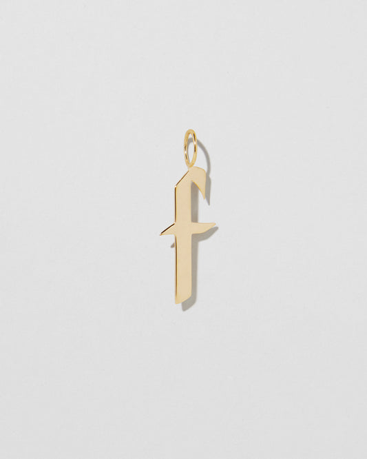 Jennifer Fisher - Large Gothic Letter F - Yellow Gold