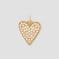 Large Heart with Pavé White Diamonds in 18K Yellow Gold