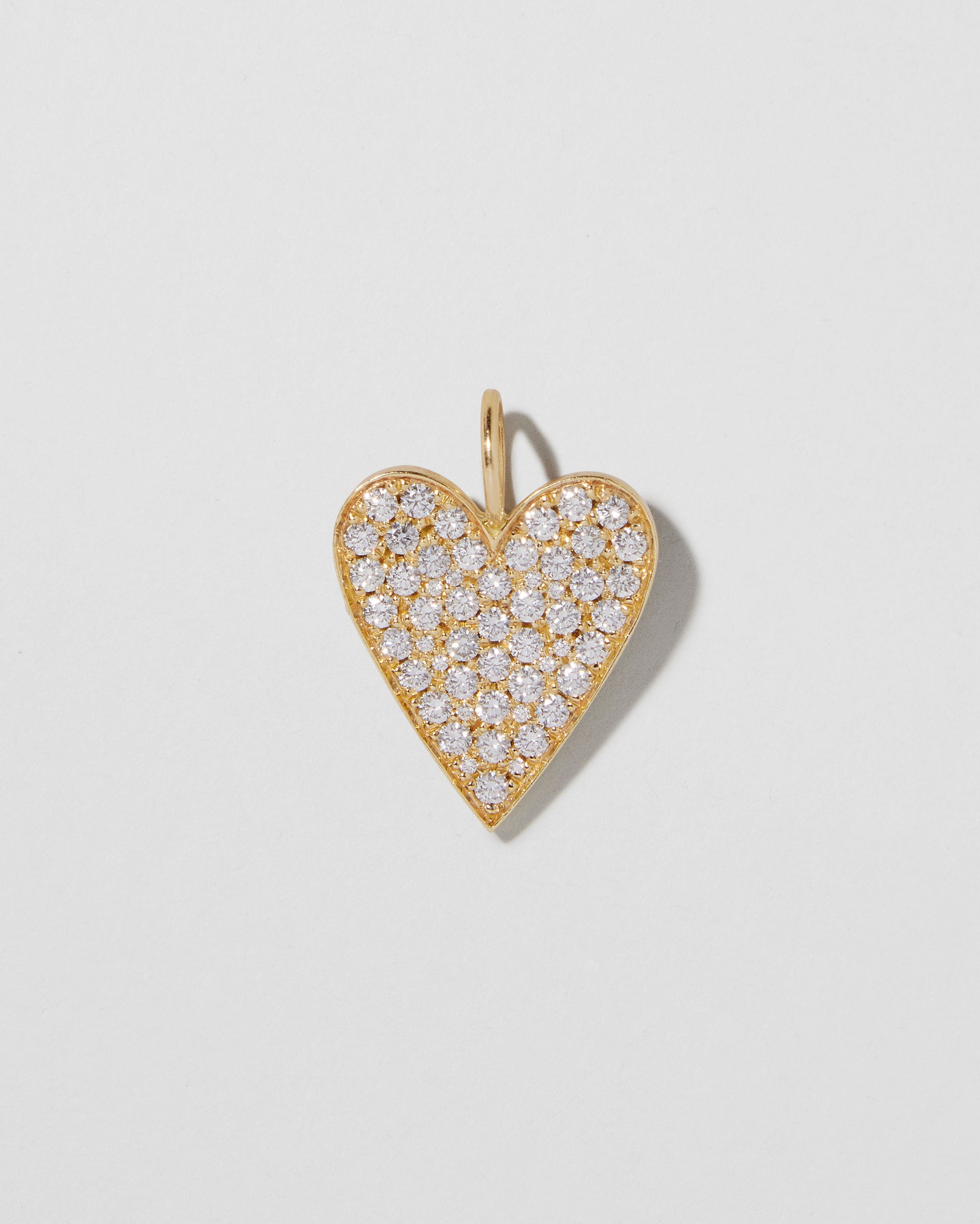 Jennifer Fisher - Large Heart with Pave White Diamonds - Yellow Gold