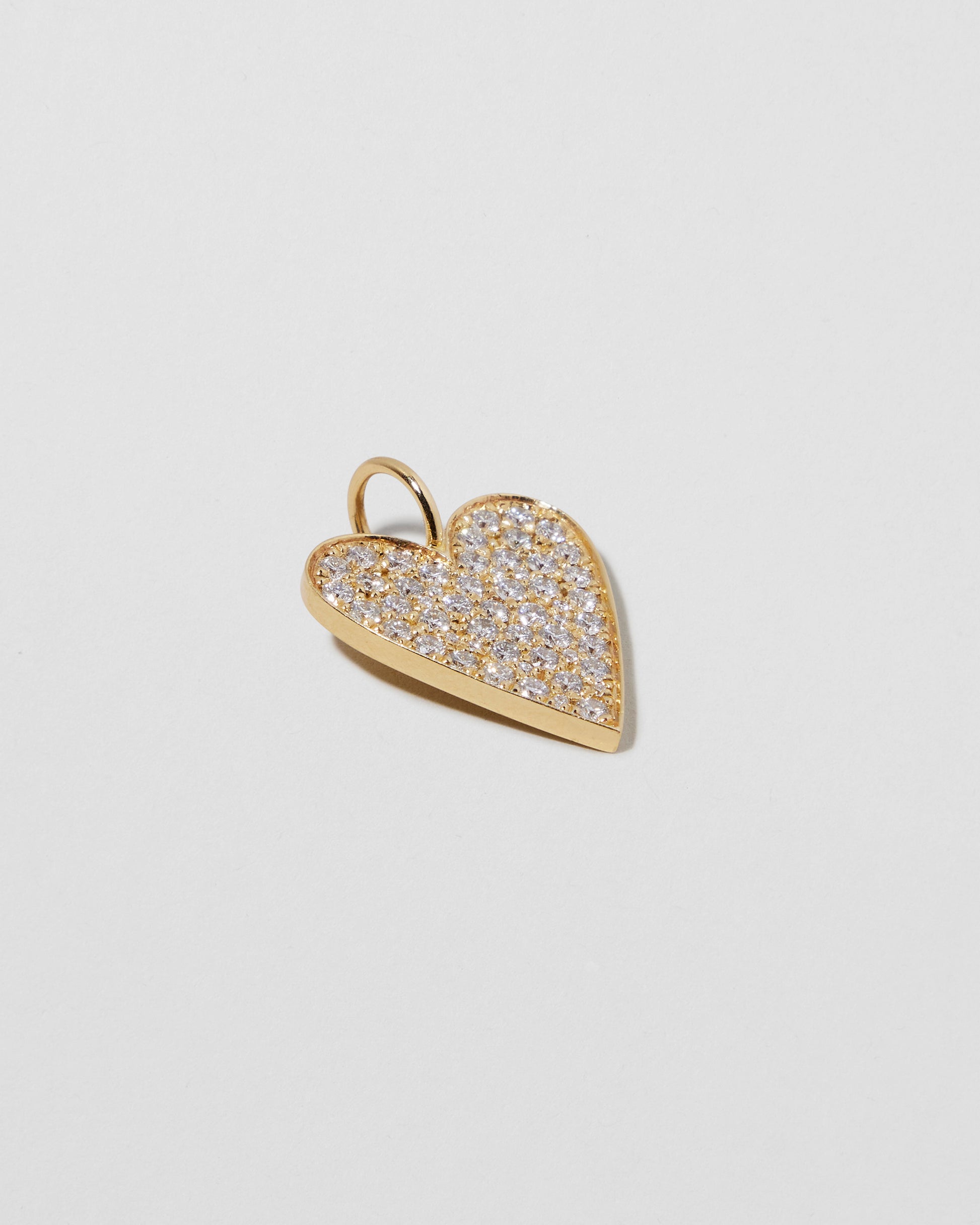 Jennifer Fisher - Large Heart with Pave White Diamonds - Yellow Gold