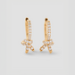 Knot Huggie in 18K Gold with Pavé White Diamonds