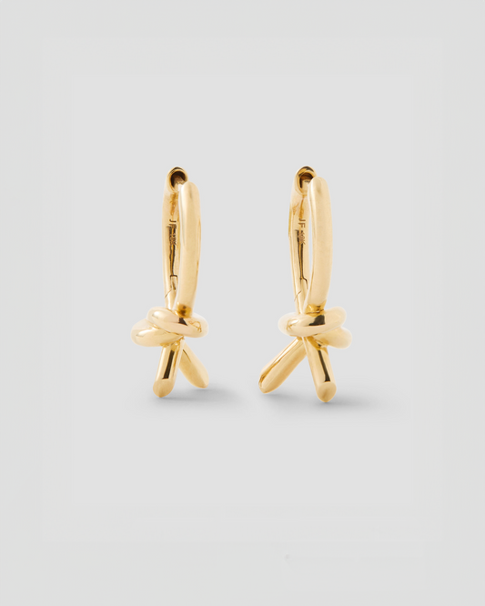 Knot Huggie in 18K Yellow Gold