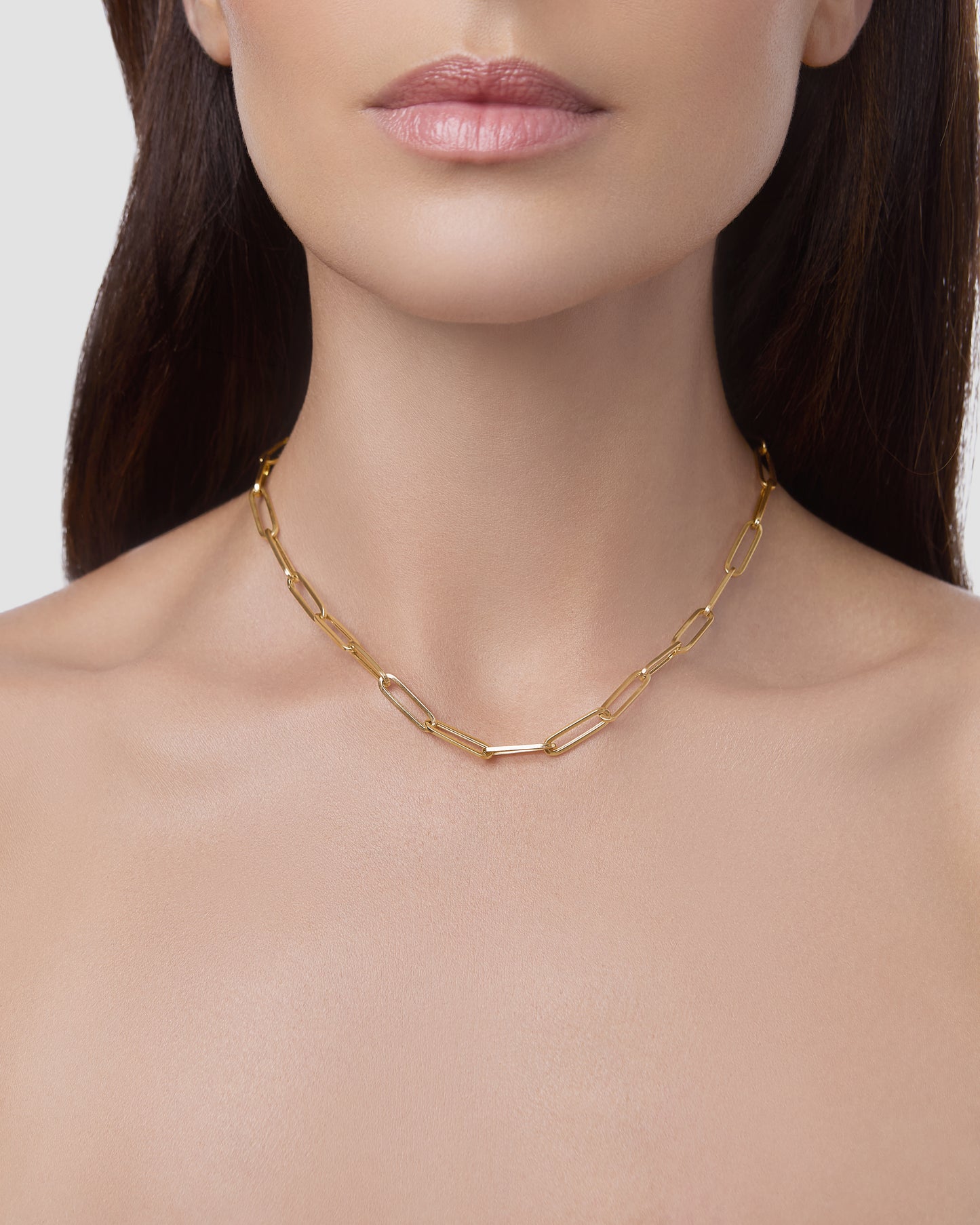 Large Long Link with Circle Push Clasp