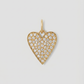 Large Heart with Pavé White Diamonds in 18K Yellow Gold