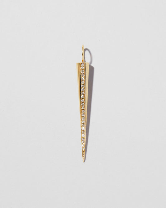 Jennifer Fisher - Large Skinny Cone with Pave White Diamond Stripe - Yellow Gold