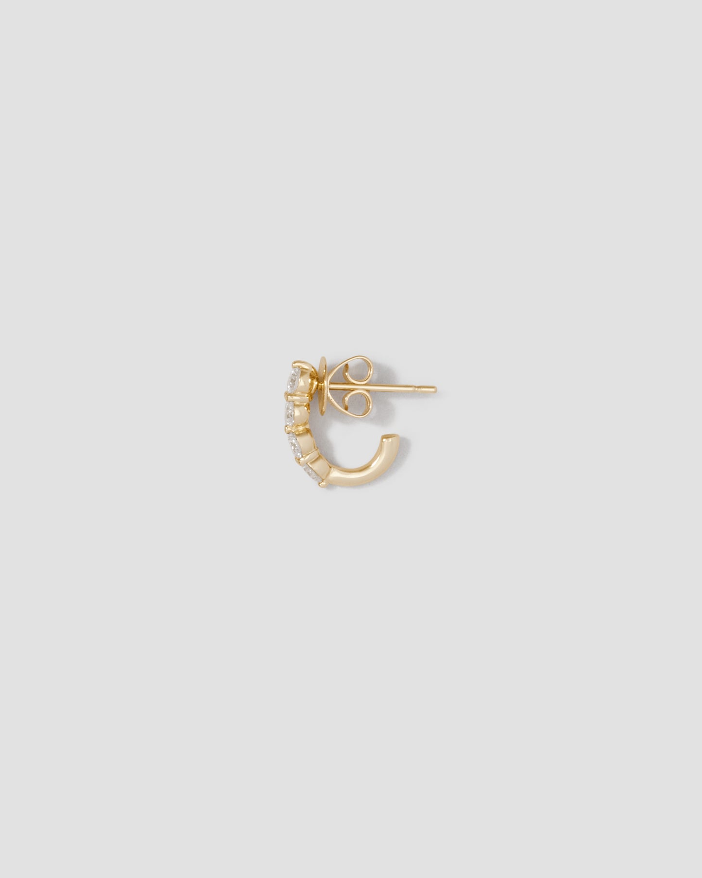 Single 4 Oversized Floating Diamond Huggie