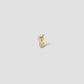 Level Huggie with Pavé White Diamonds in 18K Yellow Gold