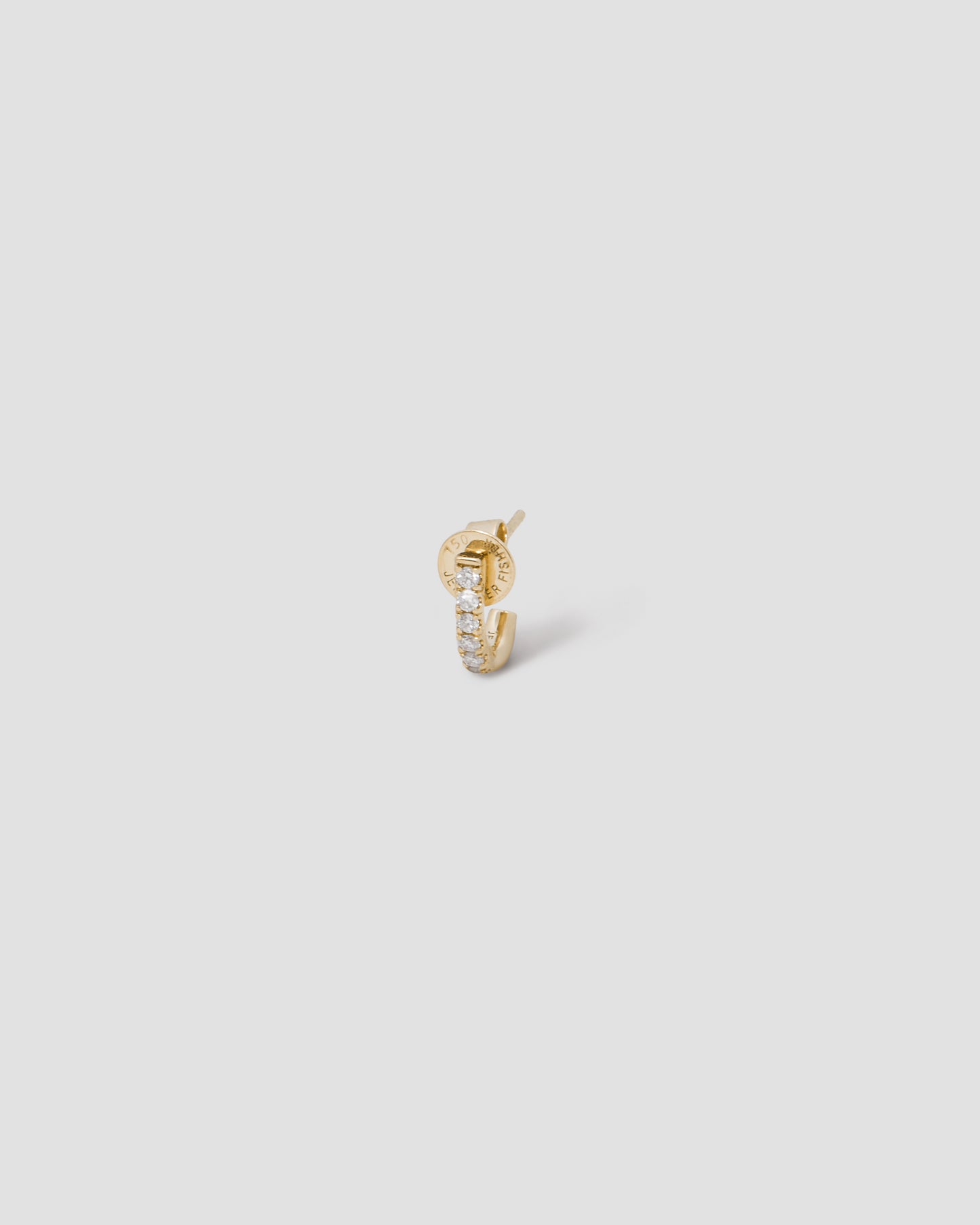 Level Huggie with Pavé White Diamonds in 18K Yellow Gold