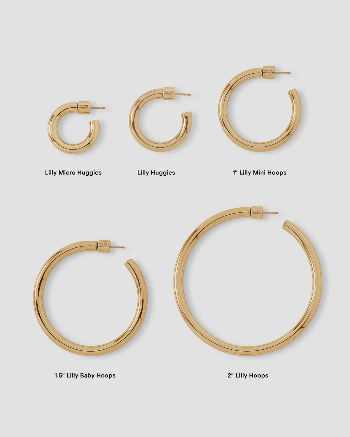Lilly Huggies earring - close-up detail | gold hoop earrings for women
