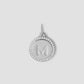 Personalized Small Luxe Circle Charm with Pavé White Diamonds