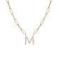 Floating Diamond Minimal Block Letter Pendant - 18K Yellow Gold