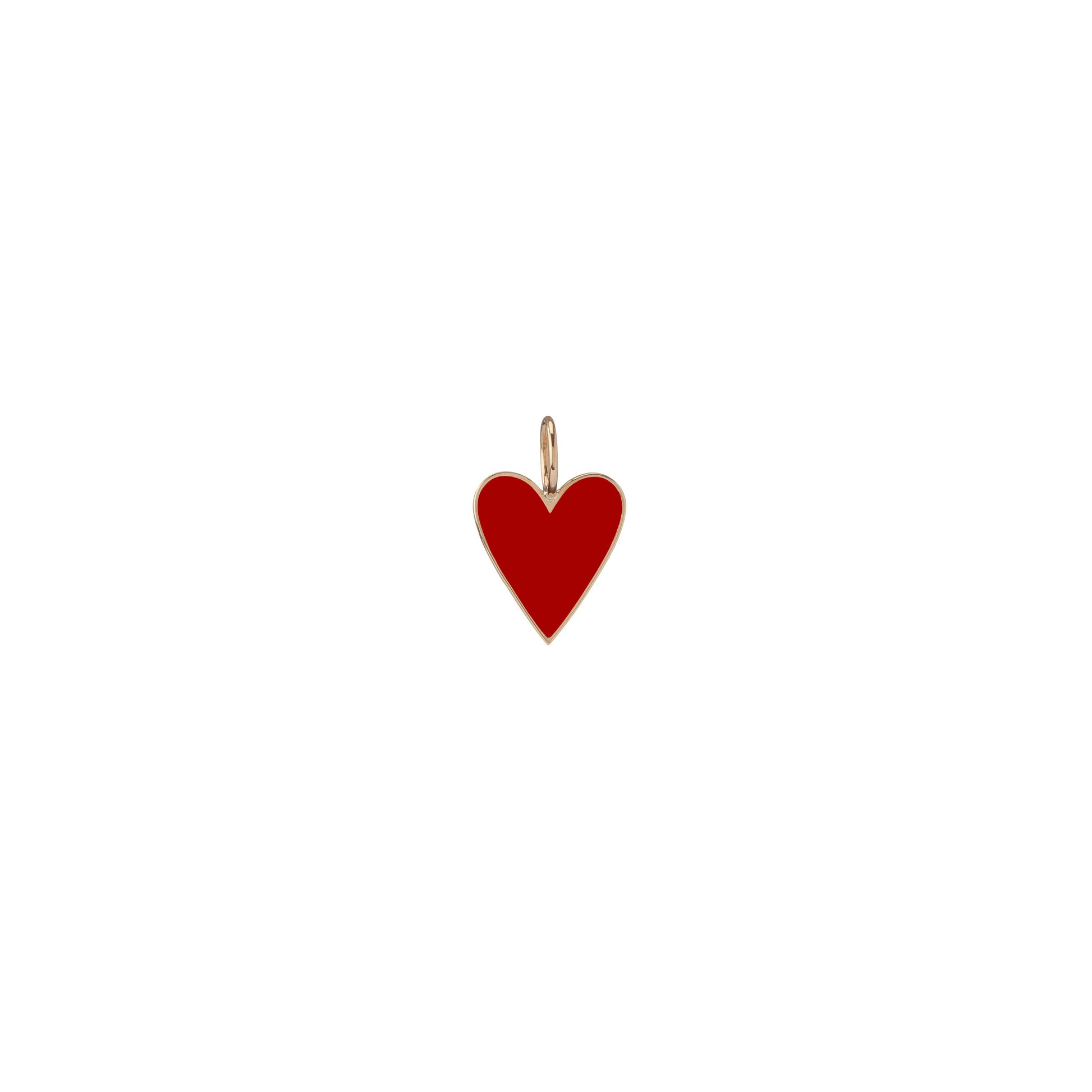  Jennifer Fisher - Medium Gold Border Enamel Heart - Red