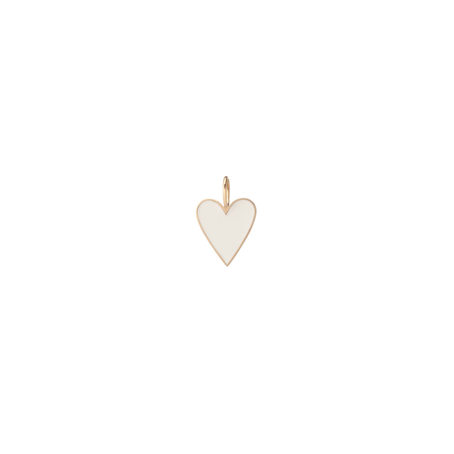 Jennifer Fisher - Medium Gold Border Enamel Heart - White