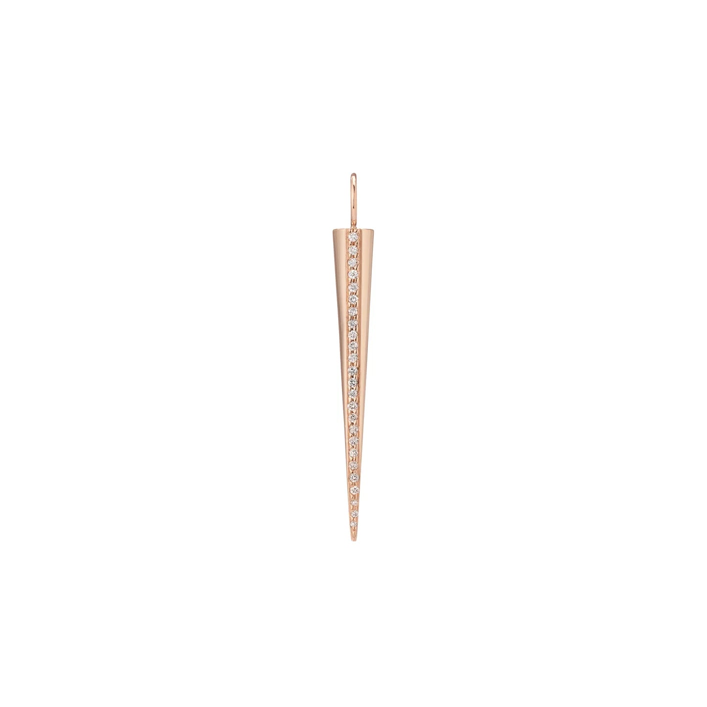 Jennifer Fisher - Medium Skinny Cone with pave White Diamond Stripe - Rose Gold