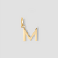 Minimal Block Letter Charm in 14K Yellow Gold