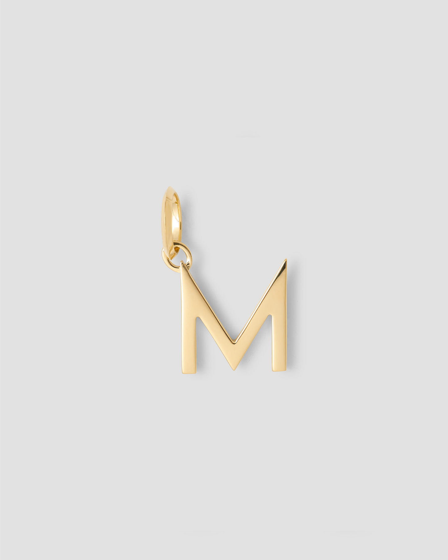 Minimal Block Letter Charm in 14K Yellow Gold