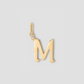 Capital Gothic Letter Charm with Diamond in 18K Yellow Gold