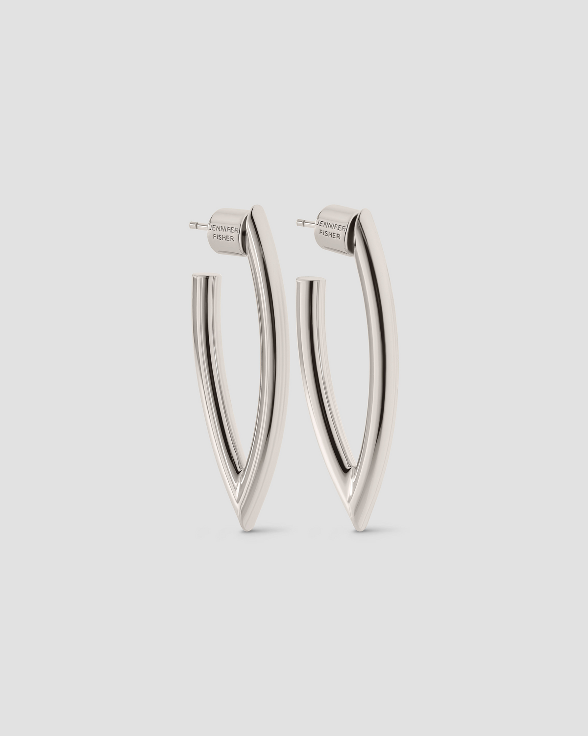Small Marquise Hoops earring - side view | small 14k gold hoop earrings