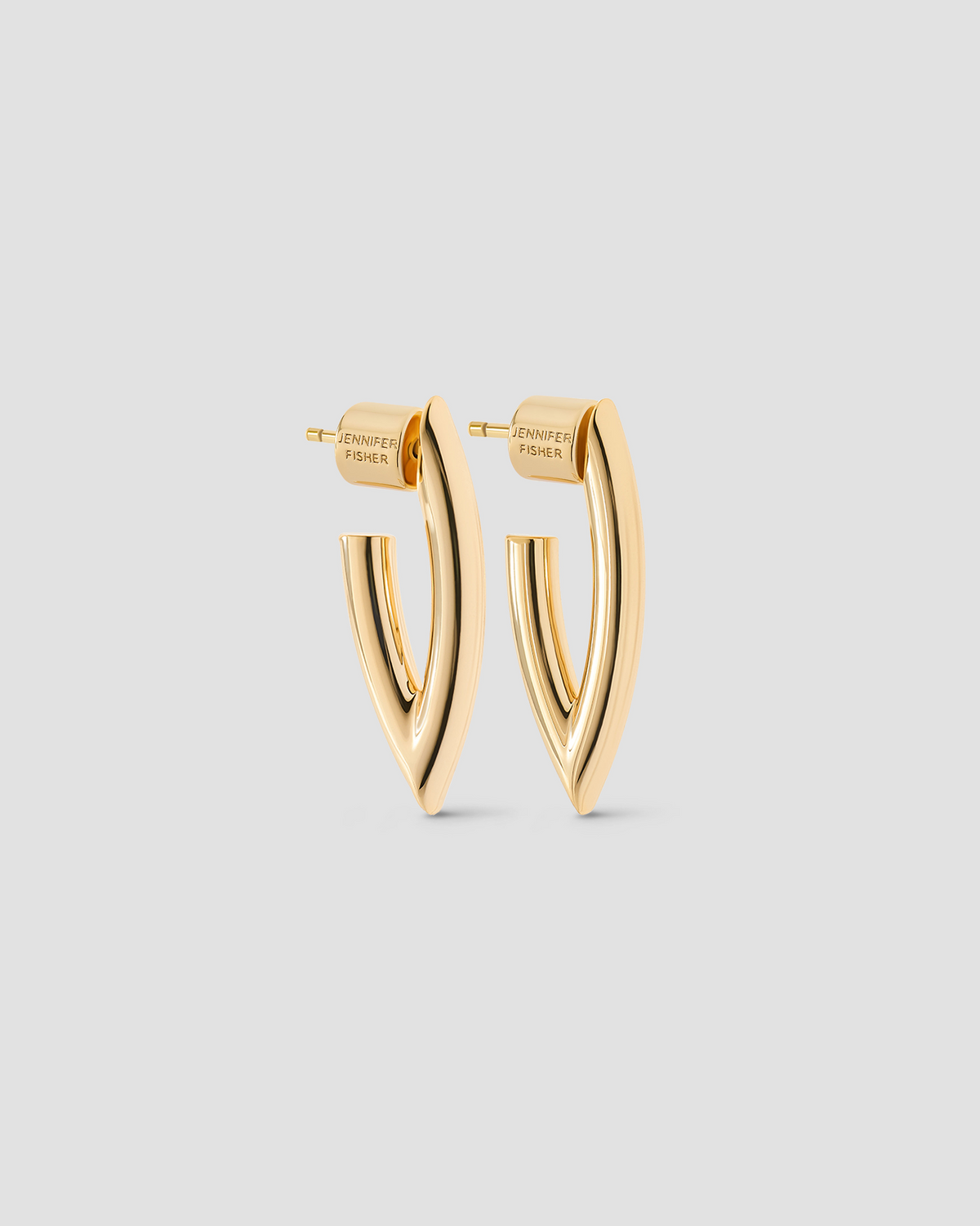 Marquise Huggies earring - front view | gold huggie earrings
