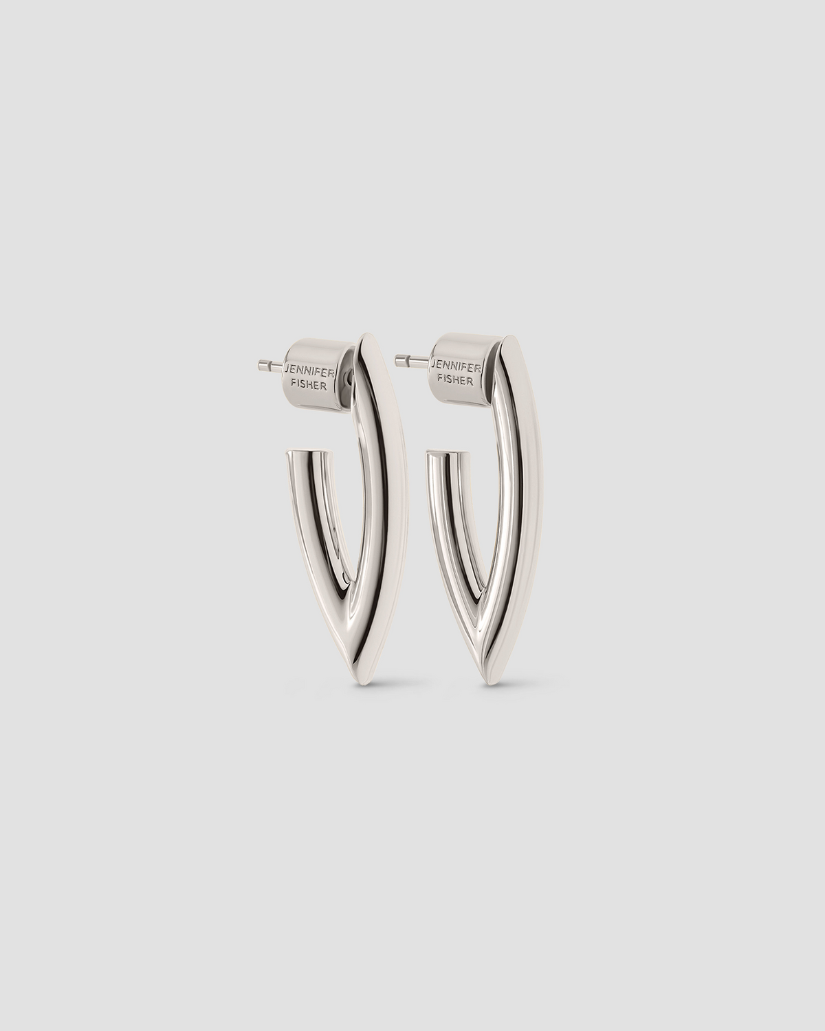 Marquise Huggies earring - side view | gold huggie earrings