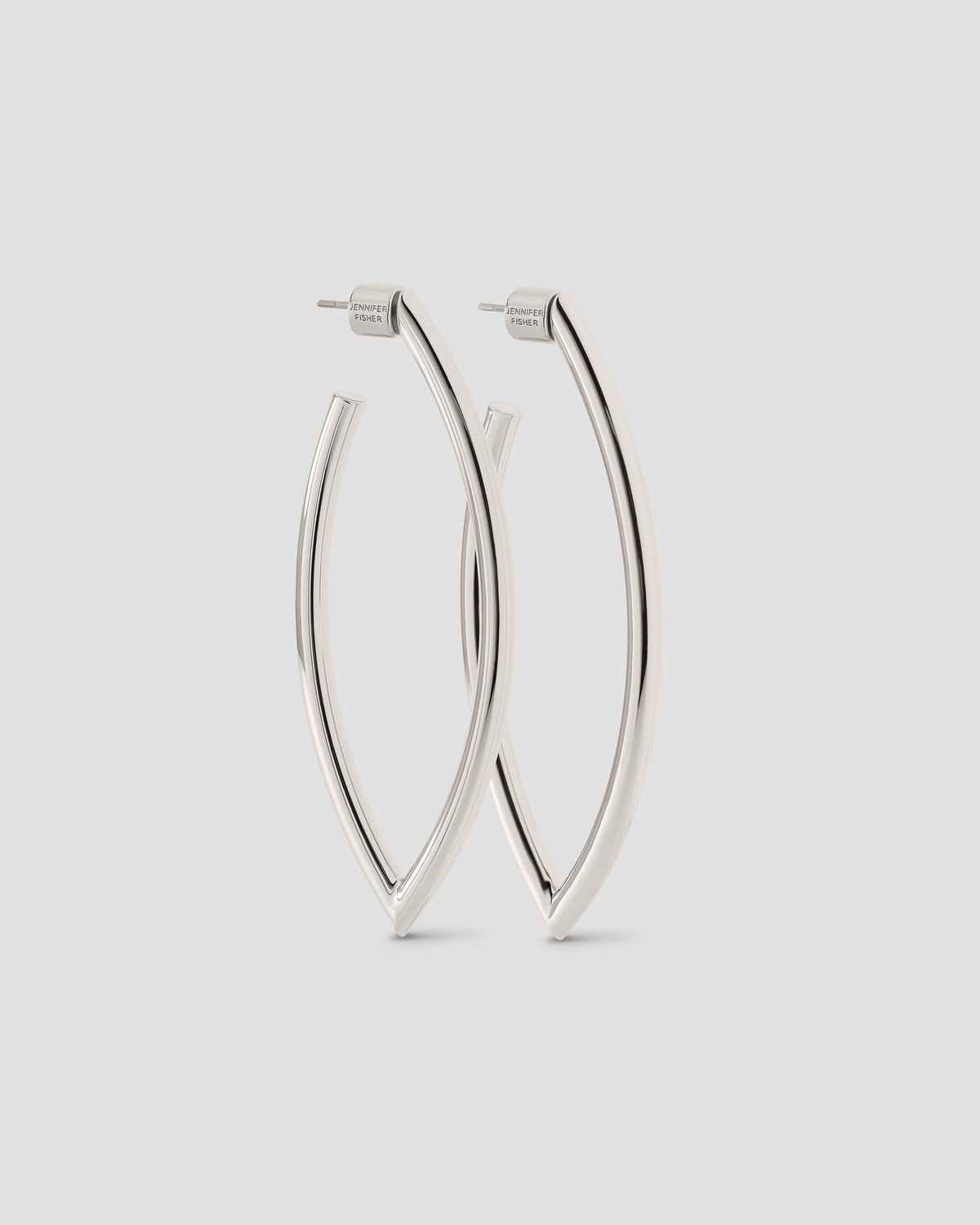 Medium Marquise Hoops gold earring - side view | medium hoop earrings
